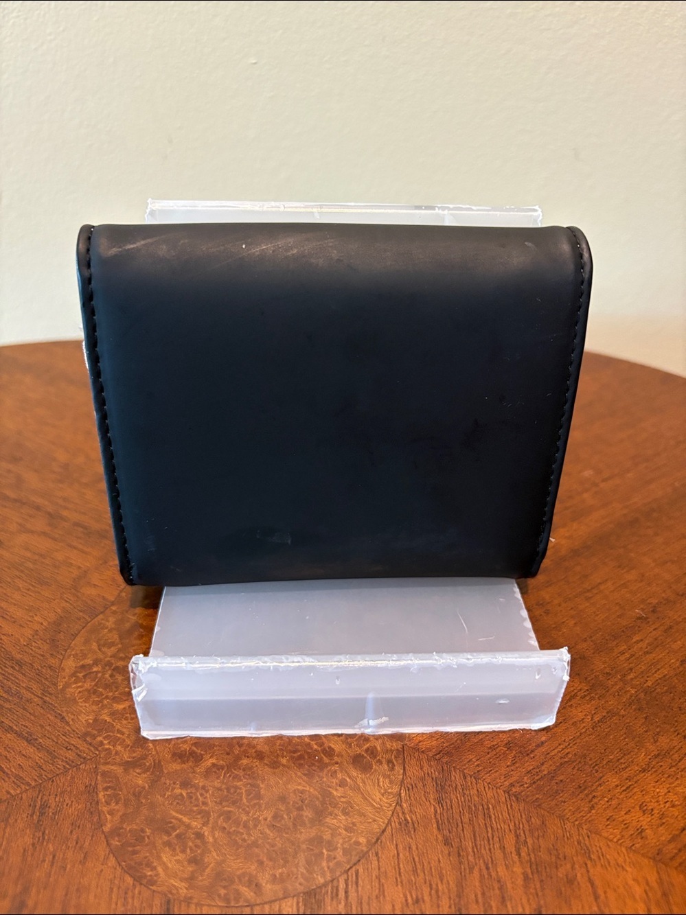 FT  FUNTOR  wallet  small Black /Pink Compact black/pink/leaf charm front  NWOT - Picture 7 of 13